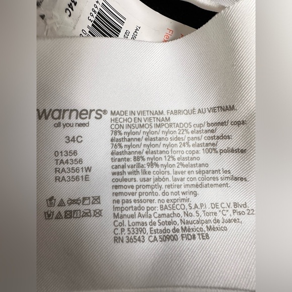 BRA Warners 34C White 1356 Underwire T shirt Simply Perfect 3433 GC - Picture 11 of 11